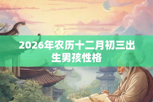 2026年农历十二月初三出生男孩性格