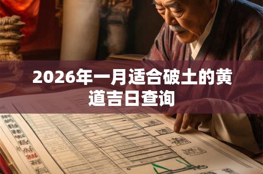 2026年一月适合破土的黄道吉日查询