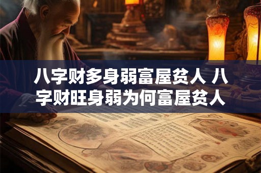 八字财多身弱富屋贫人 八字财旺身弱为何富屋贫人