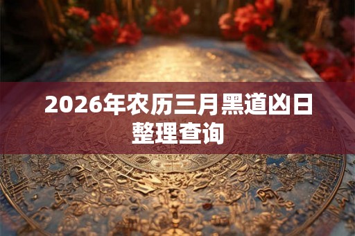 2026年农历三月黑道凶日整理查询