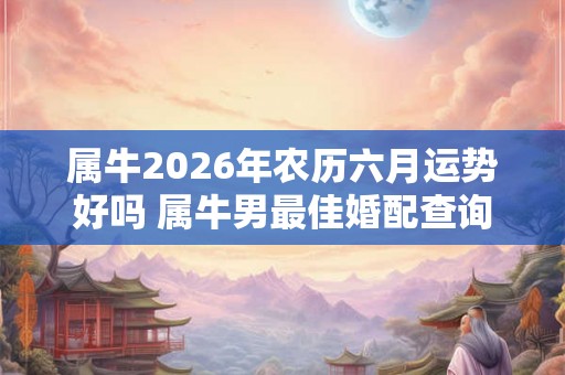 属牛2026年农历六月运势好吗 属牛男最佳婚配查询