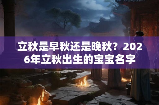 立秋是早秋还是晚秋？2026年立秋出生的宝宝名字