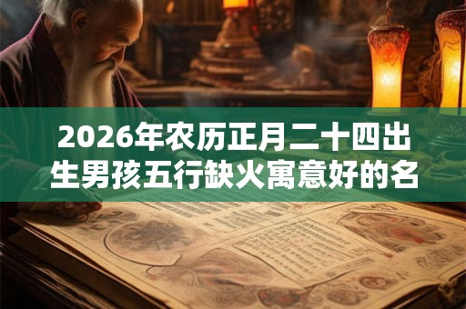 2026年农历正月二十四出生男孩五行缺火寓意好的名字