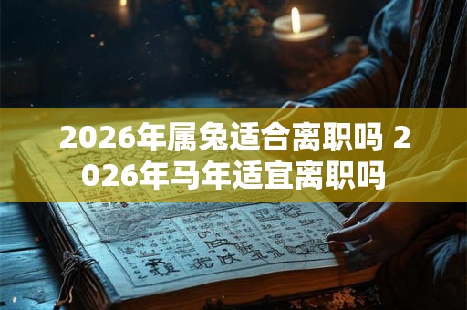 2026年属兔适合离职吗 2026年马年适宜离职吗