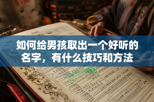 如何给男孩取出一个好听的名字，有什么技巧和方法