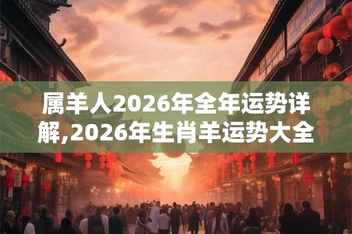 属羊人2026年全年运势详解,2026年生肖羊运势大全