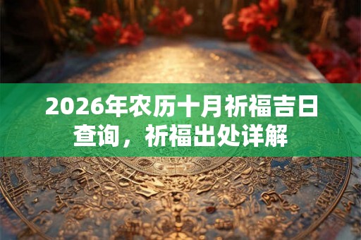 2026年农历十月祈福吉日查询，祈福出处详解