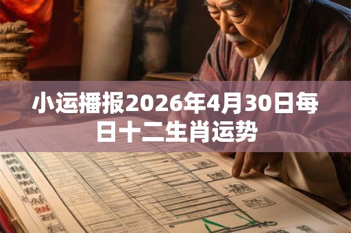 小运播报2026年4月30日每日十二生肖运势