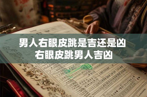 男人右眼皮跳是吉还是凶 右眼皮跳男人吉凶