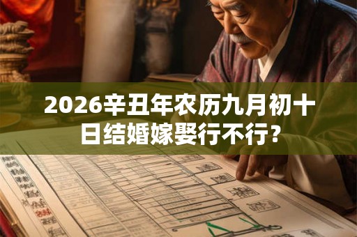 2026辛丑年农历九月初十日结婚嫁娶行不行？