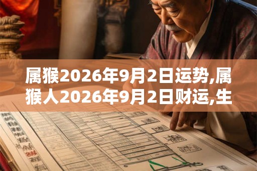 属猴2026年9月2日运势,属猴人2026年9月2日财运,生肖猴2026年9月2日运势