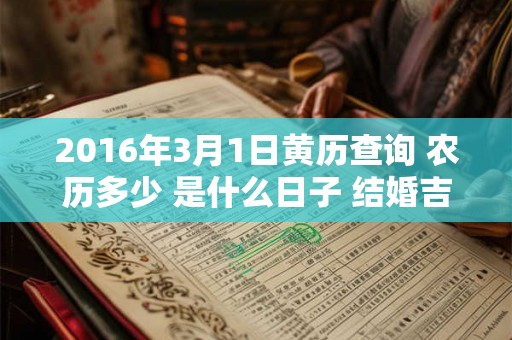 2016年3月1日黄历查询 农历多少 是什么日子 结婚吉时 2016年3月1日黄历查询 农历多少 是什么日子 结婚吉时