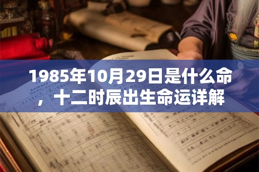 1985年10月29日是什么命，十二时辰出生命运详解
