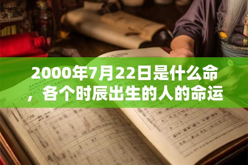 2000年7月22日是什么命，各个时辰出生的人的命运