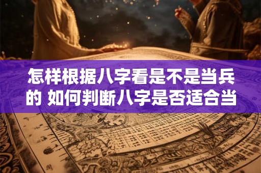 怎样根据八字看是不是当兵的 如何判断八字是否适合当兵