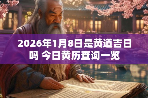 2026年1月8日是黄道吉日吗 今日黄历查询一览