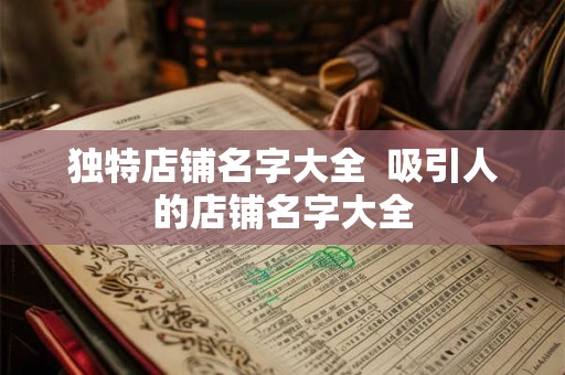 独特店铺名字大全 吸引人的店铺名字大全 独特店铺名字大全 吸引人的店铺名字大全