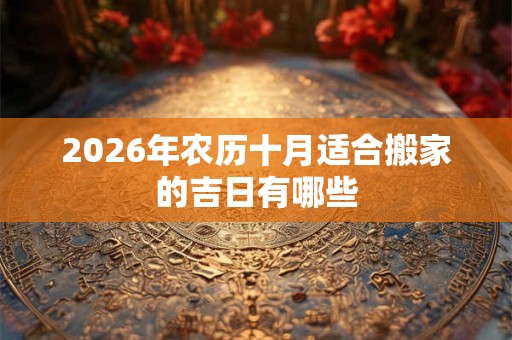 2026年农历十月适合搬家的吉日有哪些