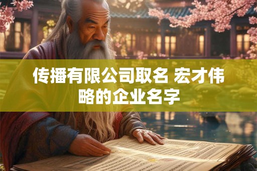 传播有限公司取名 宏才伟略的企业名字