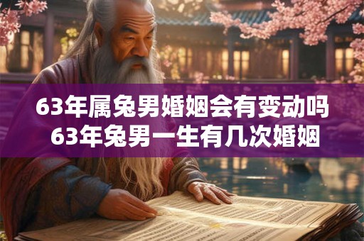 63年属兔男婚姻会有变动吗 63年兔男一生有几次婚姻劫难