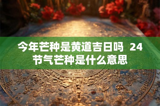 今年芒种是黄道吉日吗  24节气芒种是什么意思