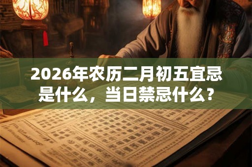 2026年农历二月初五宜忌是什么,当日禁忌什么? 2026年农历二月初五宜忌是什么,当日禁忌什么?
