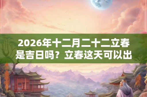 2026年十二月二十二立春是吉日吗？立春这天可以出殡吗？