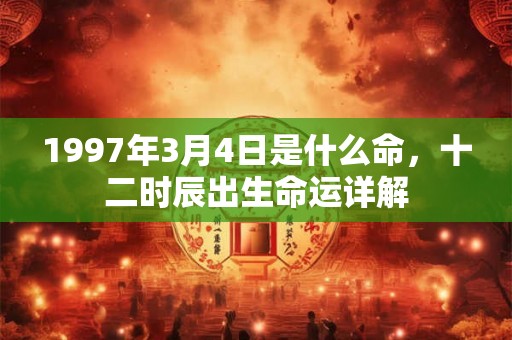 1997年3月4日是什么命，十二时辰出生命运详解