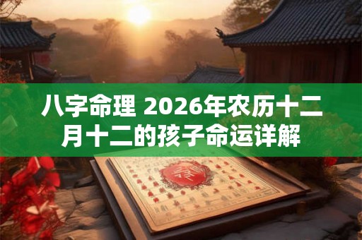 八字命理 2026年农历十二月十二的孩子命运详解