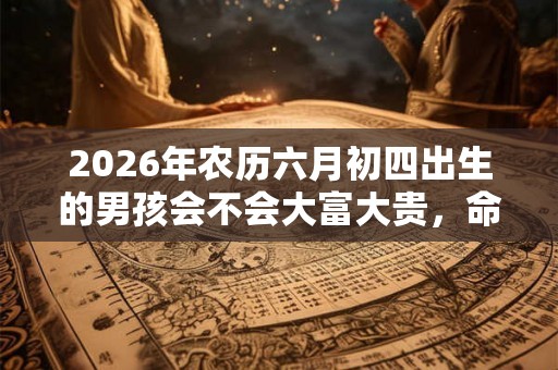 2026年农历六月初四出生的男孩会不会大富大贵，命运好不好？