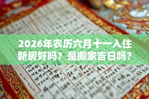 2026年农历六月十一入住新房好吗?是搬家吉日吗? 2026年农历六月十一入住新房好吗?是搬家吉日吗?