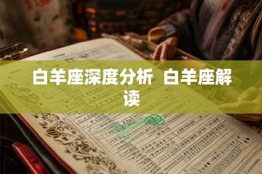白羊座深度分析  白羊座解读