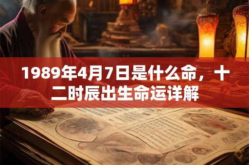 1989年4月7日是什么命，十二时辰出生命运详解