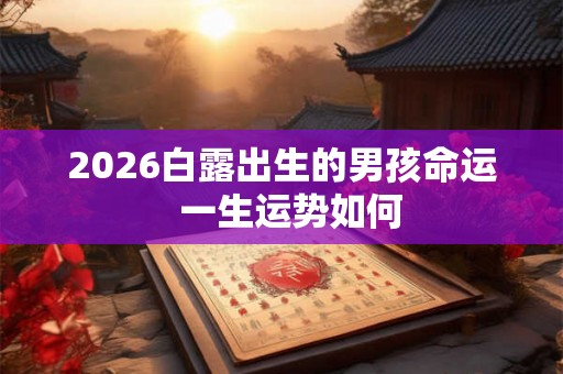 2026白露出生的男孩命运  一生运势如何