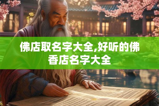 佛店取名字大全,好听的佛香店名字大全