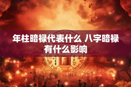 年柱暗禄代表什么 八字暗禄有什么影响 年柱暗禄代表什么 八字暗禄有什么影响