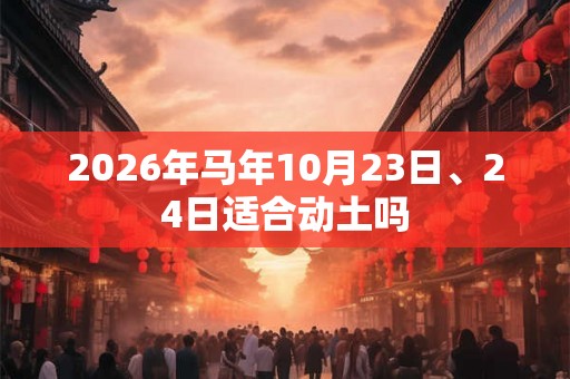 2026年马年10月23日、24日适合动土吗