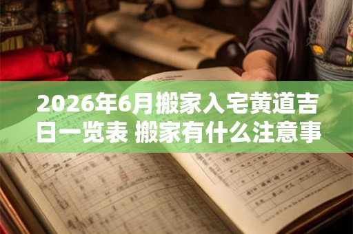 2026年6月搬家入宅黄道吉日一览表 搬家有什么注意事项 2026年6月搬家入宅黄道吉日一览表 搬家有什么注意事项