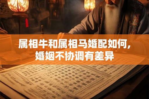 属相牛和属相马婚配如何,婚姻不协调有差异