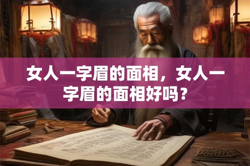 女人一字眉的面相，女人一字眉的面相好吗？