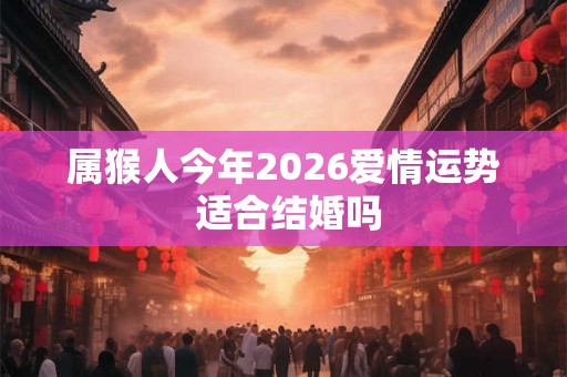 属猴人今年2026爱情运势 适合结婚吗