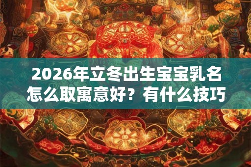 2026年立冬出生宝宝乳名怎么取寓意好？有什么技巧？