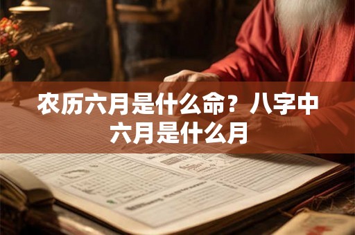 农历六月是什么命？八字中六月是什么月