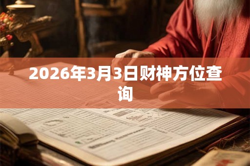 2026年3月3日财神方位查询