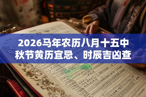 2026马年农历八月十五中秋节黄历宜忌、时辰吉凶查询
