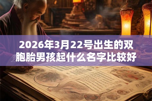 2026年3月22号出生的双胞胎男孩起什么名字比较好,五行属什么 2026年3月22号出生的双胞胎男孩起什么名字比较好,五行属什么