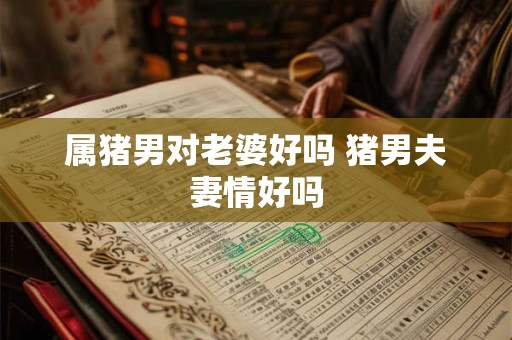 属猪男对老婆好吗 猪男夫妻情好吗