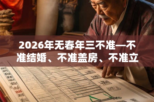 2026年无春年三不准—不准结婚、不准盖房、不准立碑