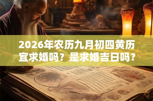 2026年农历九月初四黄历宜求婚吗？是求婚吉日吗？