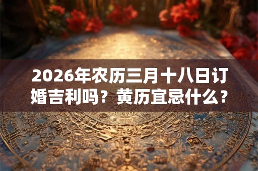 2026年农历三月十八日订婚吉利吗？黄历宜忌什么？